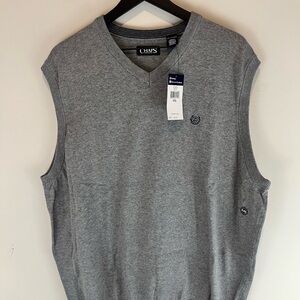 CHAPS Men’s Large Gray V-Neck Sweater Vest Size